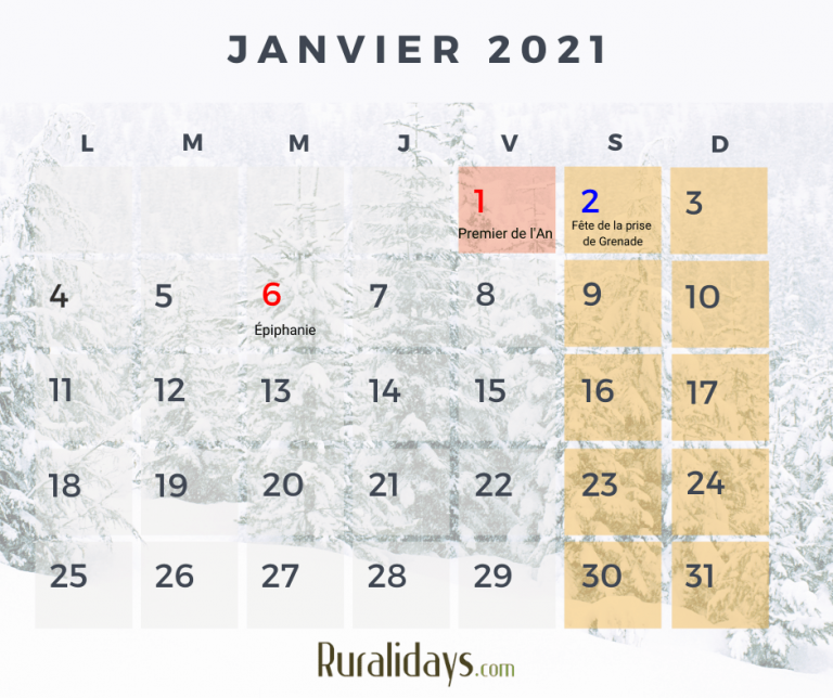 Jours fériés en Espagne et en Andalousie Calendrier 2021 Ruralidays Jours fériés en Espagne et en Andalousie Calendrier 2021 Ruralidays